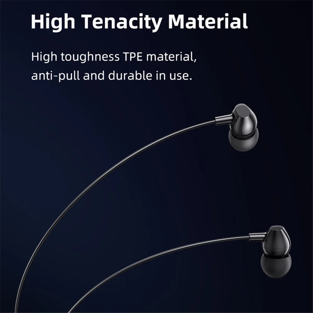 USAMS US-SJ594 EP-47 3.5mm In-Ear Wired Headset Lightweight Headphones TPE Wired Earphones with Sensitive Microphone / Button Control - Black - 7