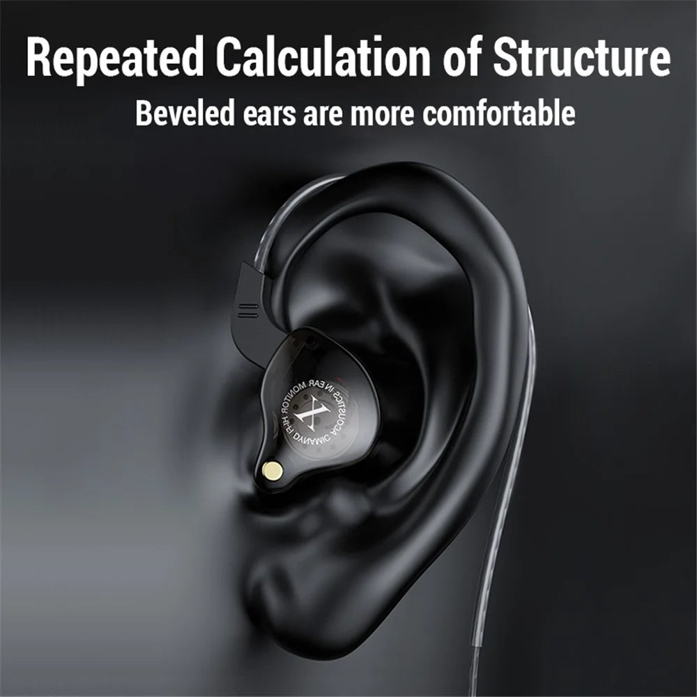 JIANGSHENG X2 In-Ear Sports Headphone HIFI Heavy Bass Wired Headset for Mobile Phone - Black - 3