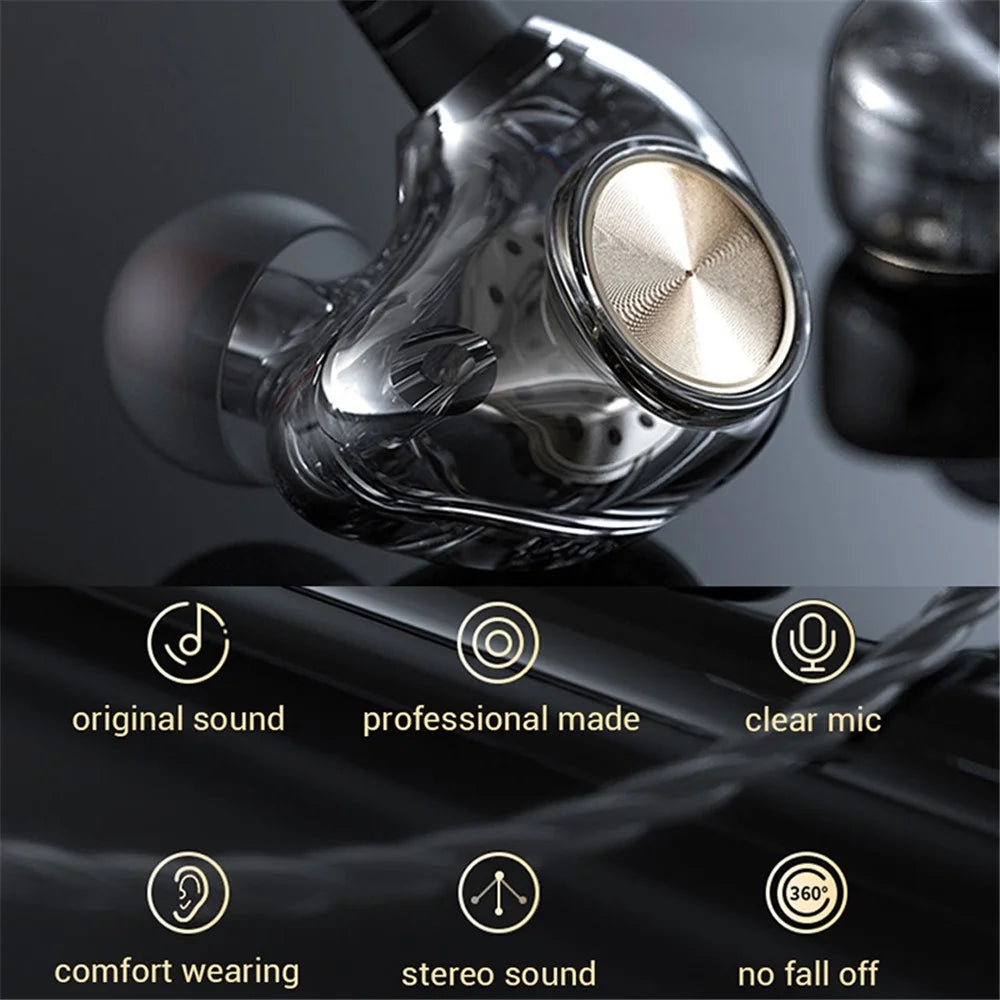 JIANGSHENG K1 3.5mm Wired Headset HIFI Half-In-Ear Earphone Sports Headphone for Smartphone - Black - 2