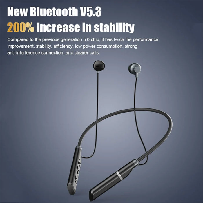 B998 Wireless Neckband Headphones Half In-Ear Bluetooth-compatible 5.3 Earphones Noise Cancelling Earbuds with Pluggable - 4