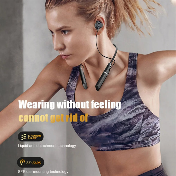 B998 Wireless Neckband Headphones Half In-Ear Bluetooth-compatible 5.3 Earphones Noise Cancelling Earbuds with Pluggable - 6