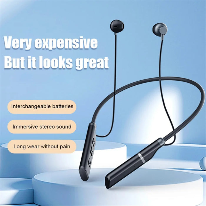 B998 Wireless Neckband Headphones Half In-Ear Bluetooth-compatible 5.3 Earphones Noise Cancelling Earbuds with Pluggable - 7