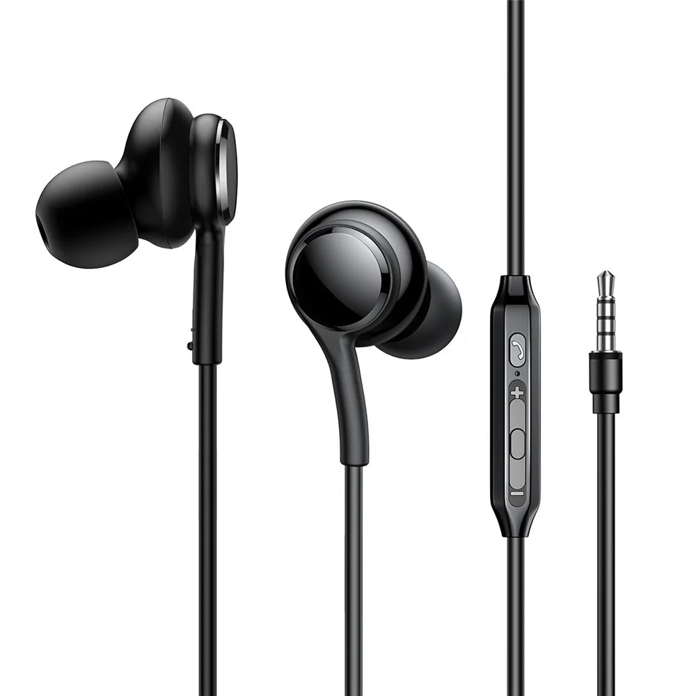 JOYROOM JR-EW02 3.5mm Wire-controlled Earphone HiFi Sound In-ear Headphone with Mic - Black - 1