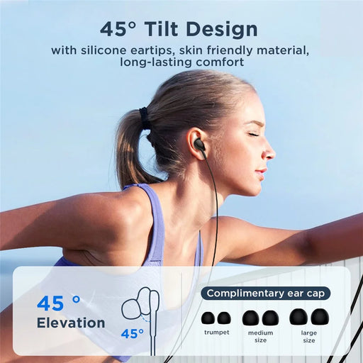 JOYROOM JR-EW02 3.5mm Wire-controlled Earphone HiFi Sound In-ear Headphone with Mic - Black - 2