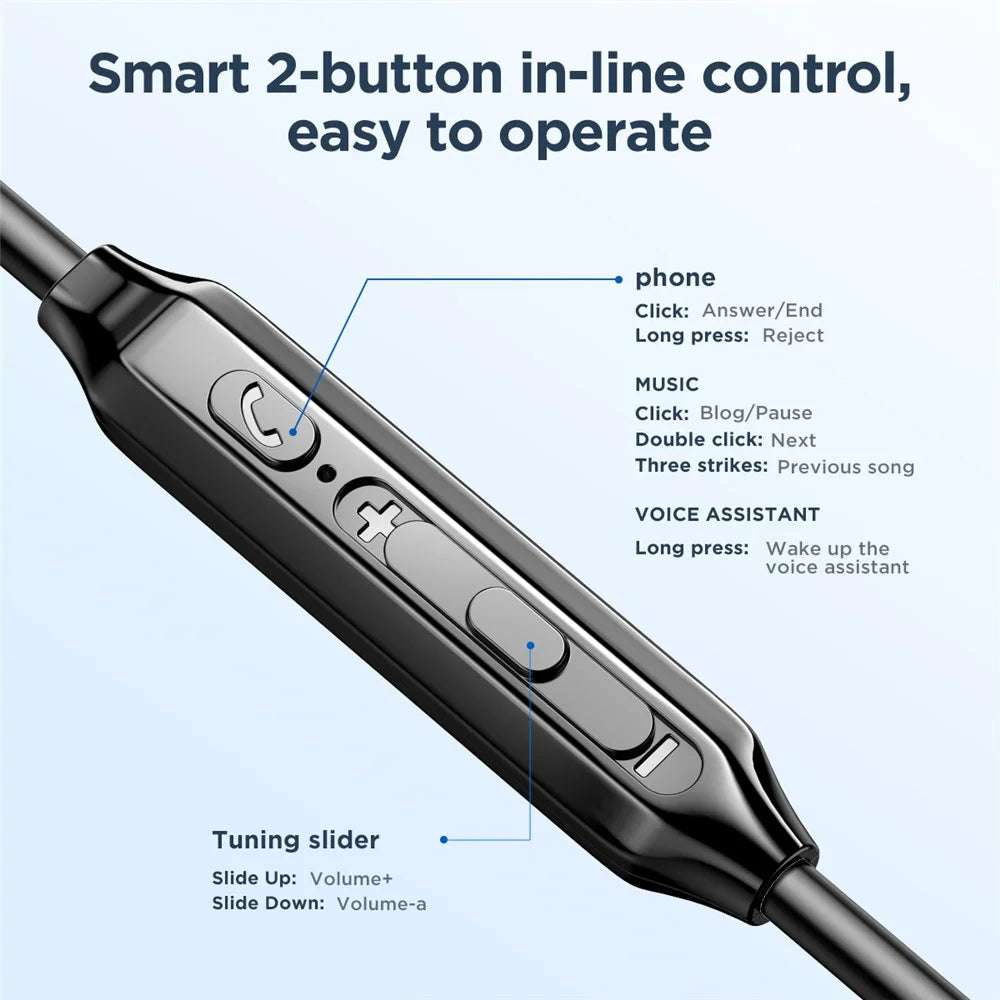 JOYROOM JR-EW02 3.5mm Wire-controlled Earphone HiFi Sound In-ear Headphone with Mic - Black - 6