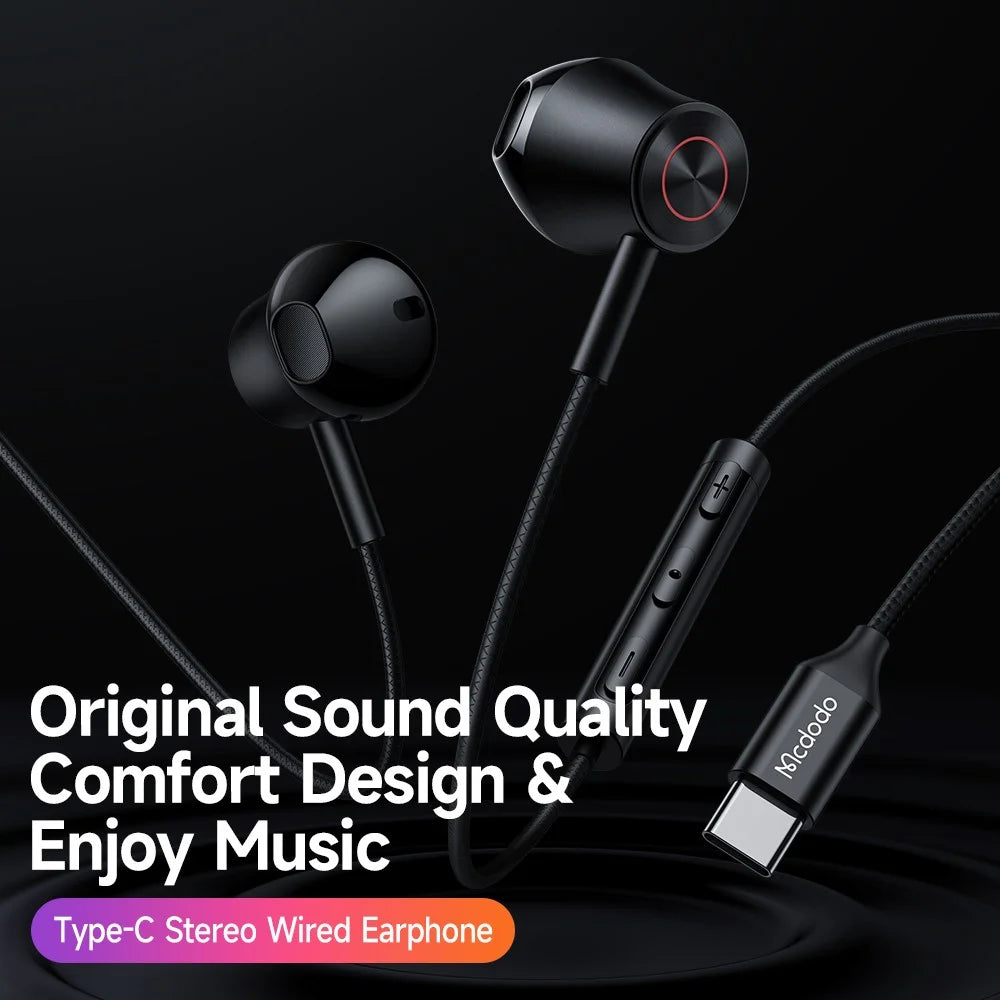 MCDODO HP-4070 Type-C Stereo Sound Wired Earphone HD Call Microphone Headphone - 2