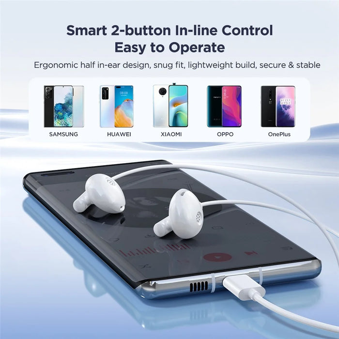 JOYROOM EC05 Type-C Wired Earphones Plug and Play Half-in-ear Headphone with Mic - 4