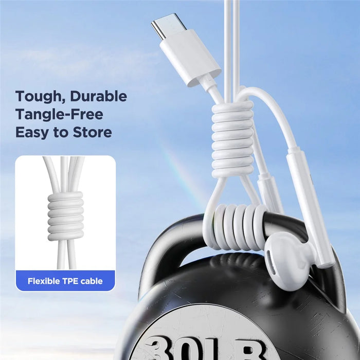 JOYROOM EC05 Type-C Wired Earphones Plug and Play Half-in-ear Headphone with Mic - 5