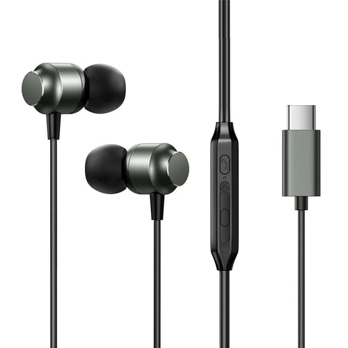 JOYROOM EC06 Metal In-ear Headphone with Mic HiFi Sound Type-C Wired Earphones - Tarnish - 1