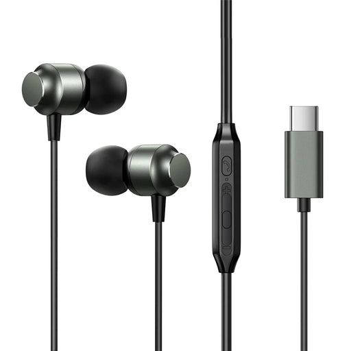 JOYROOM EC06 Metal In-ear Headphone with Mic HiFi Sound Type-C Wired Earphones - Tarnish - 1