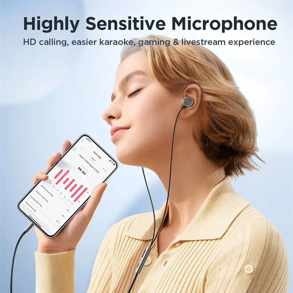 JOYROOM EW03 In-ear Earphones 3.5mm Plug Wired Headphones with Button Control - Tarnish - 4