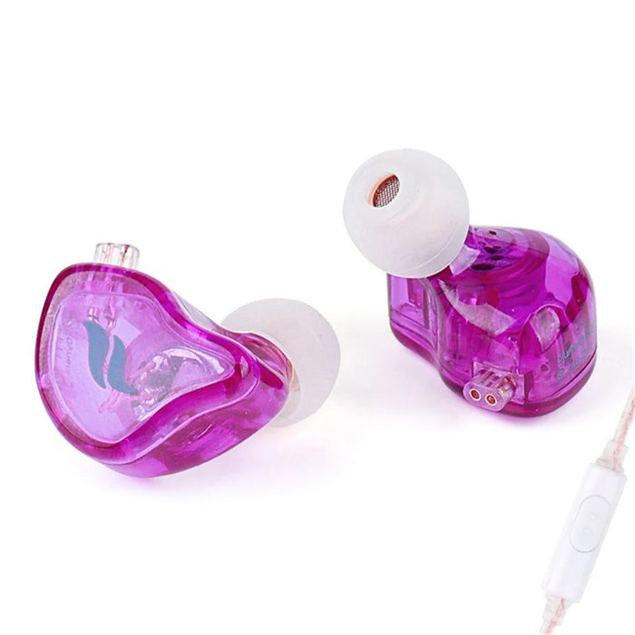 FZ FT1 Stereo Surround Dynamic Earphone Sport Headphone with Detachable Cable, with Mic - Purple - 1
