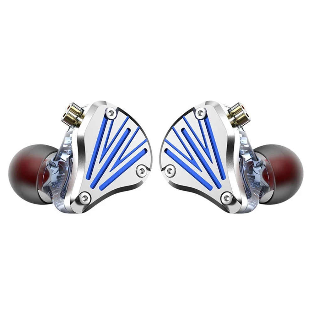 FZ Liberty Max Dynamic Headphones Sports Noise Cancelling Headset IEM Earbuds, No Mic - Silver+Blue - 1