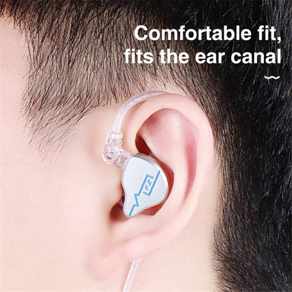 FZ Liberty Z1 Music Headphone In-Ear Dynamic HiFi Earbud Wired Earphones, No Mic - Silver+Blue - 2