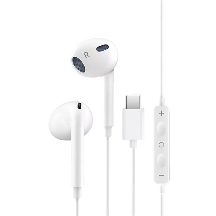 XUNDD X21 XDHE-017 Type-C Wire Control Semi-in-ear Earphone Mobile Phone Music Headset - White - 1