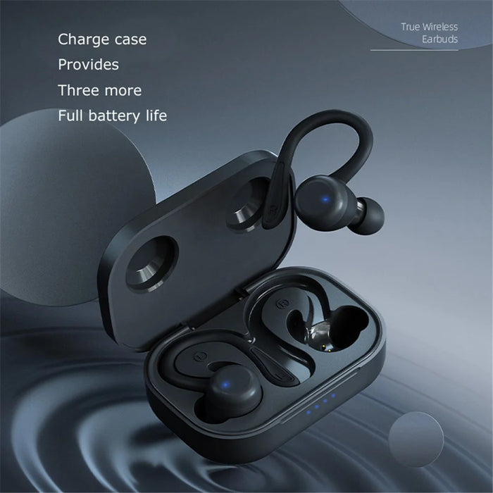 T40 Ear Hook Wireless Earphone IPX6 Waterproof Hands-free Touch Control Bending Sports Earbuds - Orange - 3