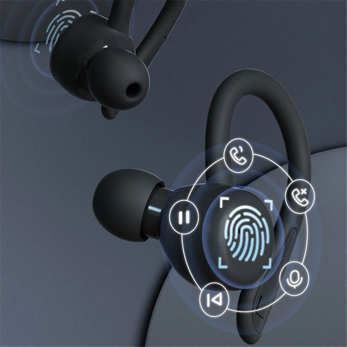 T40 Ear Hook Wireless Earphone IPX6 Waterproof Hands-free Touch Control Bending Sports Earbuds - Orange - 7