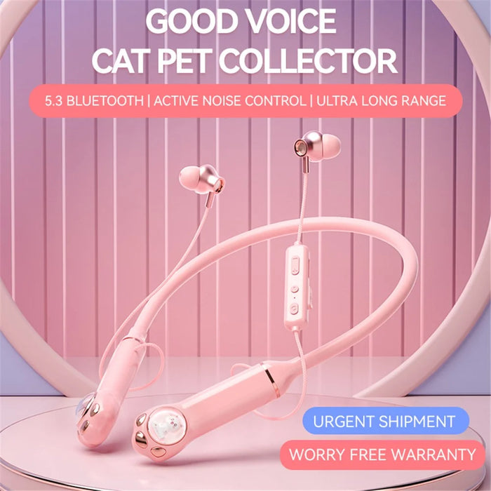 K1692 Neck-mounted Noise Canceling Bluetooth-compatible Earphone Cat Space Capsule RGB Light Wireless Headphone - Pink - 4