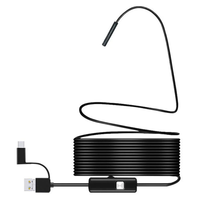 3.5m Flexible Wire Endoscope 7mm Camera Industrial Borescope for Type-C+USB+Micro USB OTG cell Phones - 1