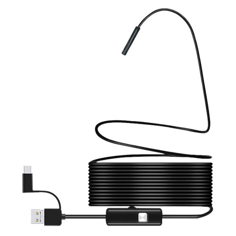 3.5m Hard Wire 3-in-1 Micro USB Endoscope Type-C 7mm Camera USB Cell Phone Endoscope Waterproof Borescope - 1