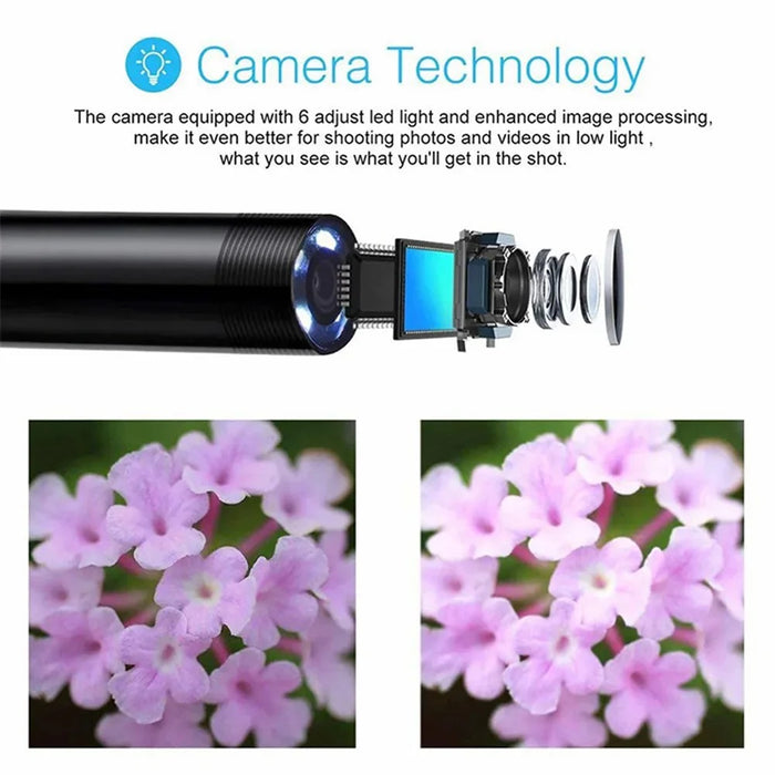 3.5m Hard Wire 3-in-1 Micro USB Endoscope Type-C 7mm Camera USB Cell Phone Endoscope Waterproof Borescope - 6