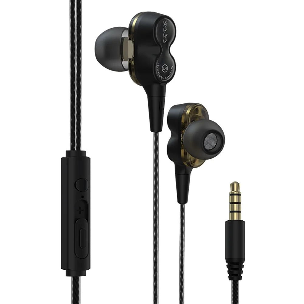 DEVIA Smart Series EM009 Double Moving Coil Wired Headset 3.5mm Wire Control Phone Earphone - 1