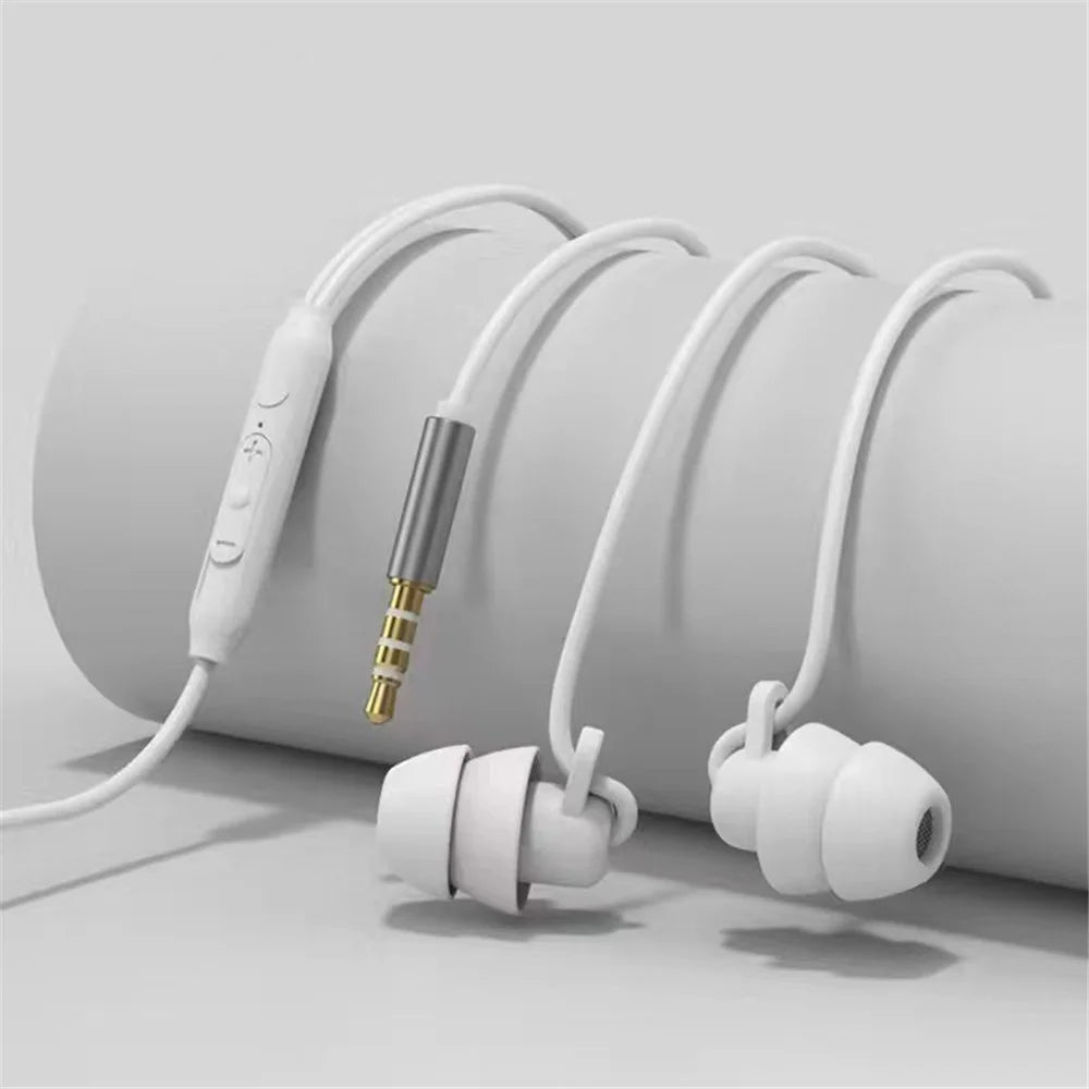 SM02 In-Ear Headphone Sleep Sound Insulation 3.5mm Wired Headset Music Earphone - White - 1