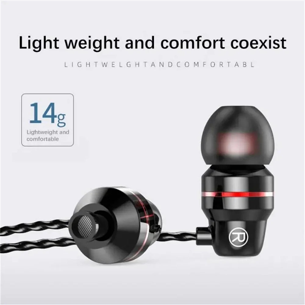 3.5mm In-Ear Metal Bass Sound Earbud Music Headphone with Wired Volume Control - Black - 4