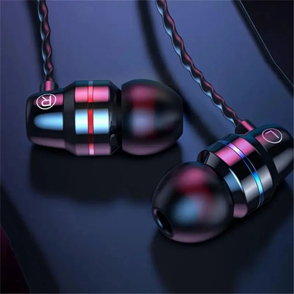 3.5mm In-Ear Metal Bass Sound Earbud Music Headphone with Wired Volume Control - Black - 6