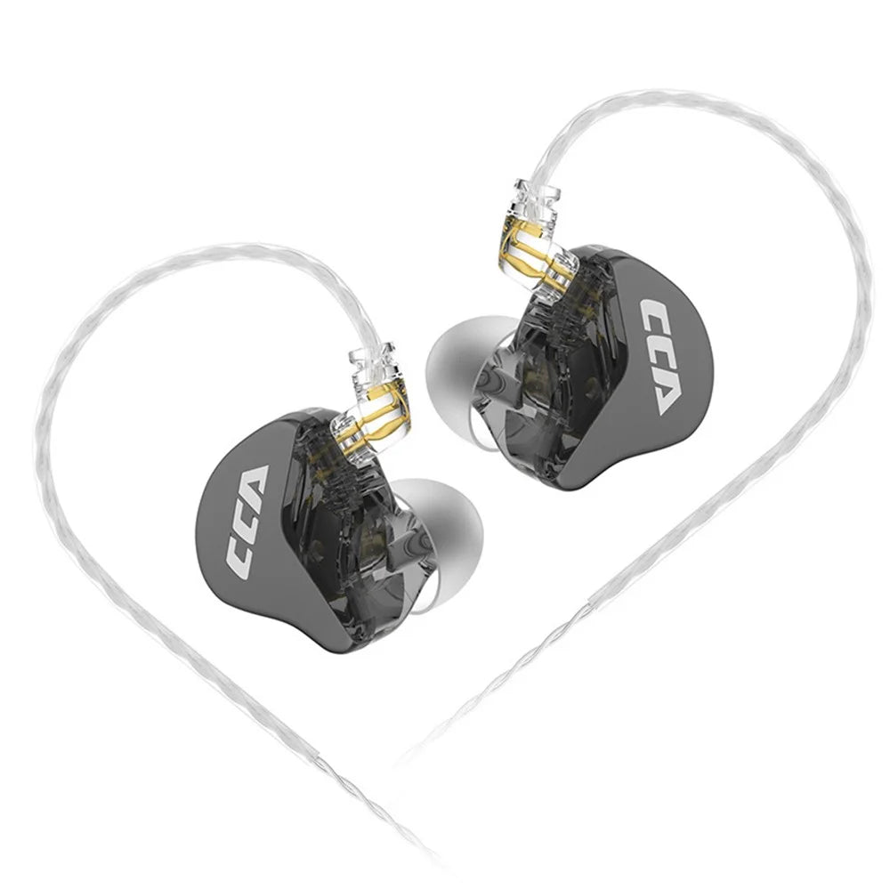 CAA CRA 3.5mm Wired Earbuds Headphones Stereo Earphones Noise Isolation in-Ear Headset - Transparent+Black - 1