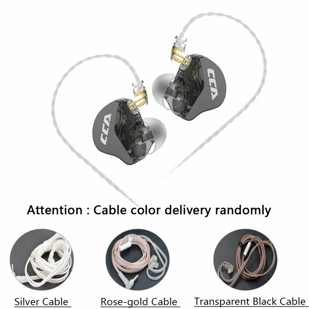 CAA CRA 3.5mm Wired Earbuds Headphones Stereo Earphones Noise Isolation in-Ear Headset - Transparent+Black - 2