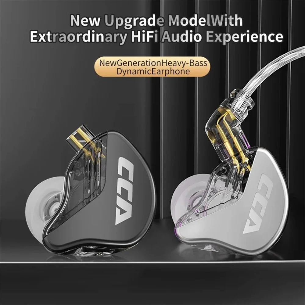 CAA CRA 3.5mm Wired Earbuds Headphones Stereo Earphones Noise Isolation in-Ear Headset - Transparent+Black - 3