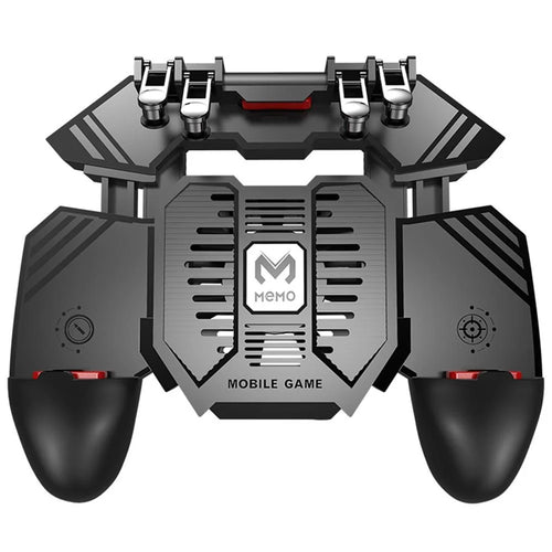 AK77 Six Finger All in One Mobile Game Controller with Dual Fans Free Fire Key Radiator - 1