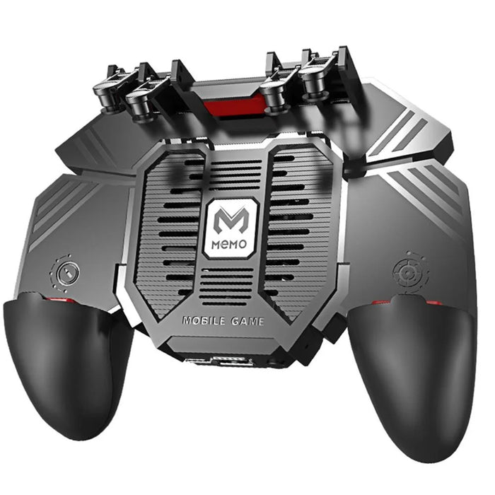 AK77 Six Finger All in One Mobile Game Controller with Dual Fans Free Fire Key Radiator - 2