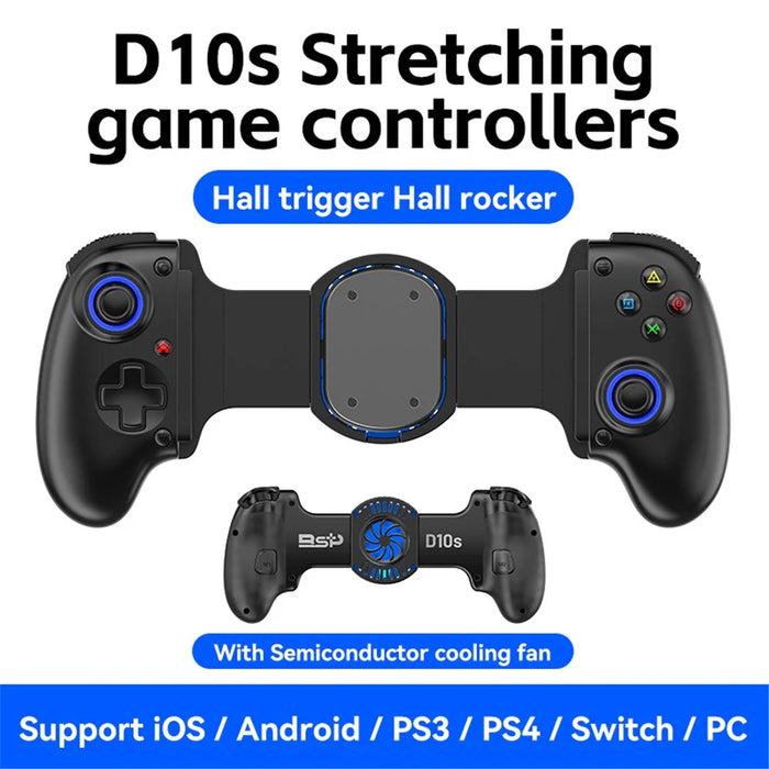 D10S Semiconductor Heat Dissipation Stretching Handle Wireless Game Controller - Black - 2