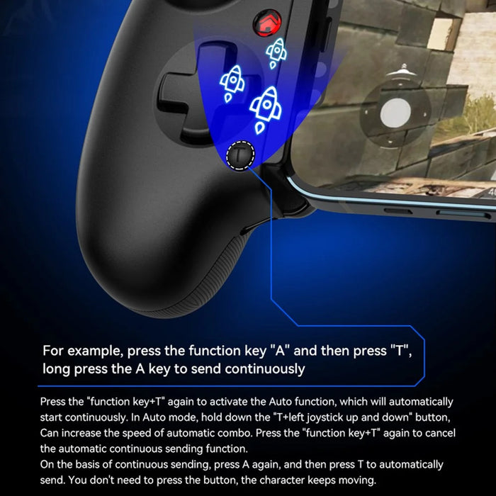 D10 Stretchable Wireless Game Controller Hall-Rocker Handheld Gamepad for Nintendo Switch - Black - 4