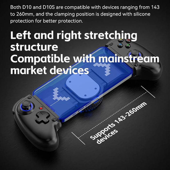 D10 Stretchable Wireless Game Controller Hall-Rocker Handheld Gamepad for Nintendo Switch - Black - 6
