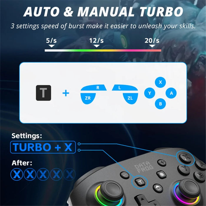 DATA FROG S80 Elite Edition Controller for Nintendo Switch / Switch Lite / OLED / PC Bluetooth-Compatible Gamepad - Black - 4