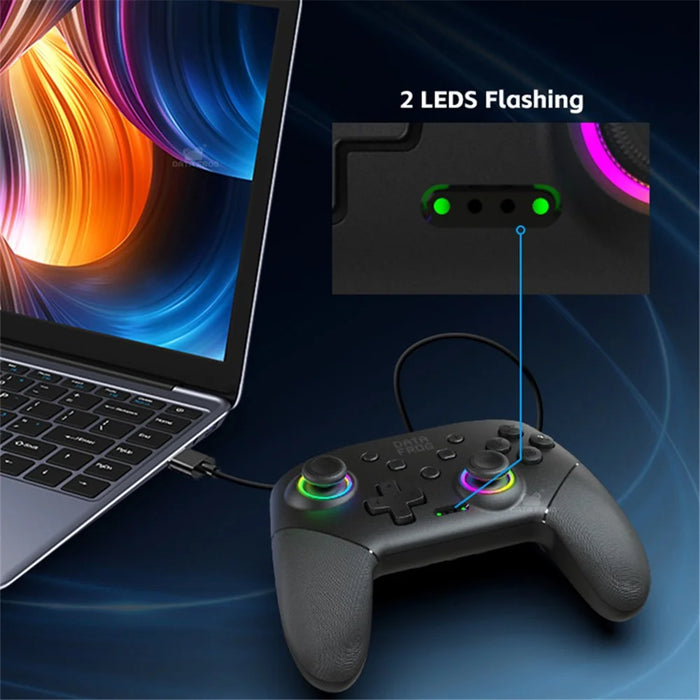 DATA FROG S80 Elite Edition Controller for Nintendo Switch / Switch Lite / OLED / PC Bluetooth-Compatible Gamepad - Black - 6