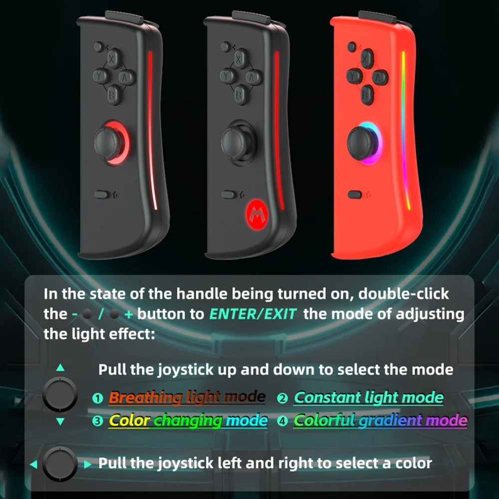 DATA FROG For Nintendo Switch 6-axis Gyro Vibration Joy-Con Controller Bluetooth-compatible Gamepad - Red+Blue - 3