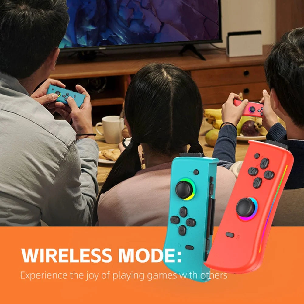 DATA FROG For Nintendo Switch 6-axis Gyro Vibration Joy-Con Controller Bluetooth-compatible Gamepad - Red+Blue - 6