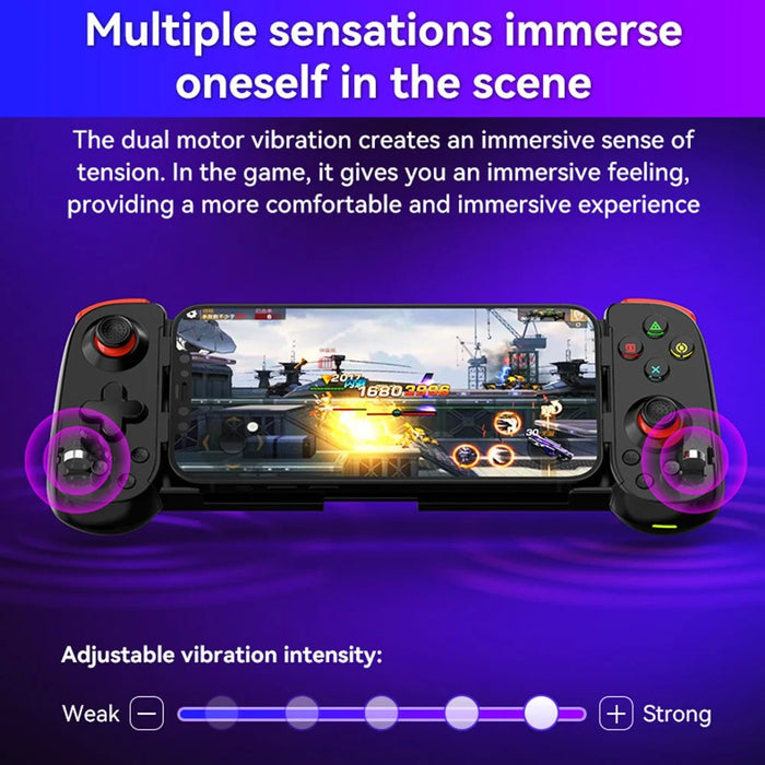 D6DP Wireless Game Controller Stretchable Mobile Phone Bluetooth-compatible Gamepad with USB Receiver - Black - 2