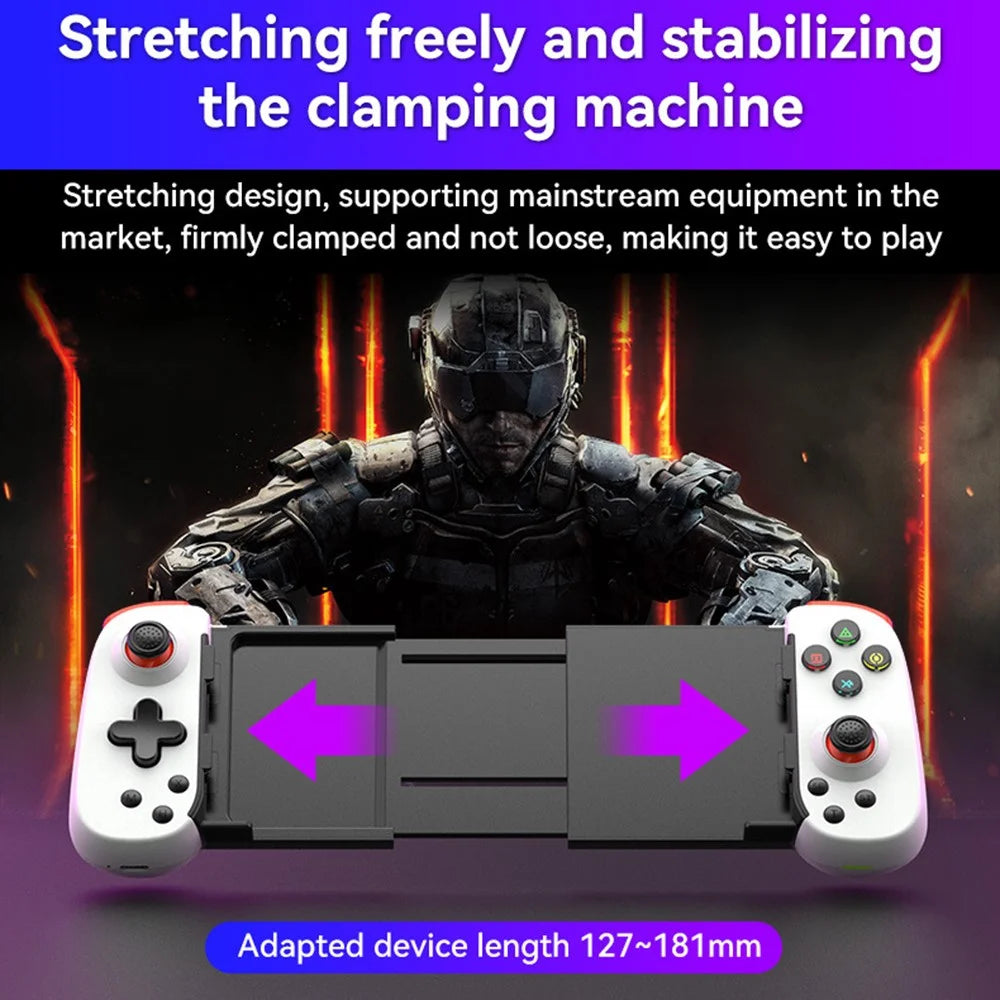 D6DP Wireless Game Controller Stretchable Bluetooth-compatible Phone Gamepad for Nintendo Switch / Phone / PC - Black - 3