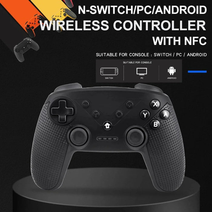 HONSON HS-SW520 Bluetooth-compatible Gamepad NFC 6-Axis Vibration Turbo Game Controller for Nintendo Switch / PC / Android Phone - Black - 2