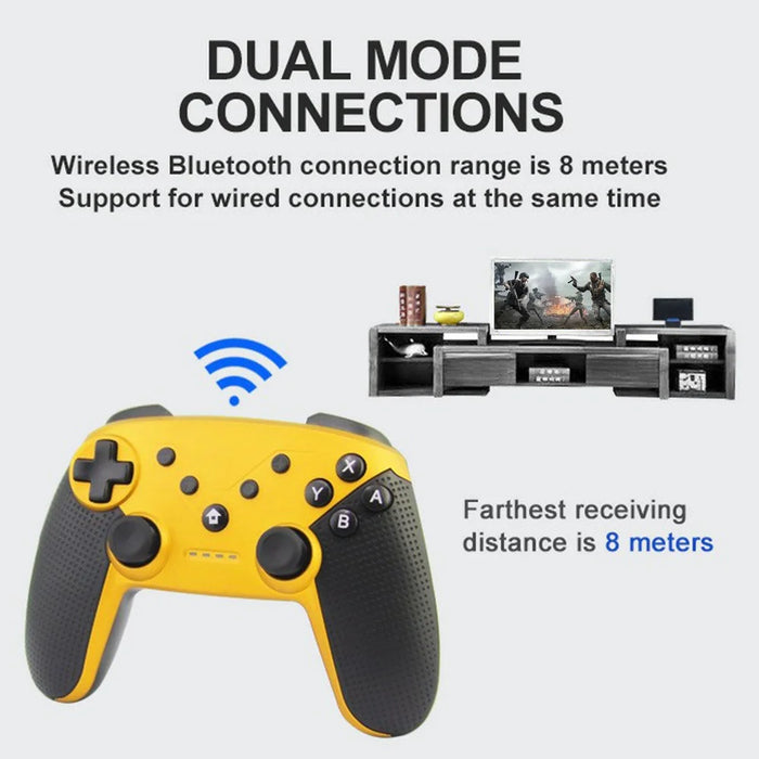 HONSON HS-SW520 Bluetooth-compatible Gamepad NFC 6-Axis Vibration Turbo Game Controller for Nintendo Switch / PC / Android Phone - Black - 3