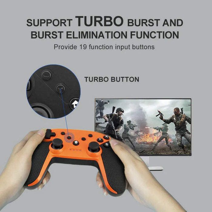 HONSON HS-SW520 Bluetooth-compatible Gamepad NFC 6-Axis Vibration Turbo Game Controller for Nintendo Switch / PC / Android Phone - Black - 5