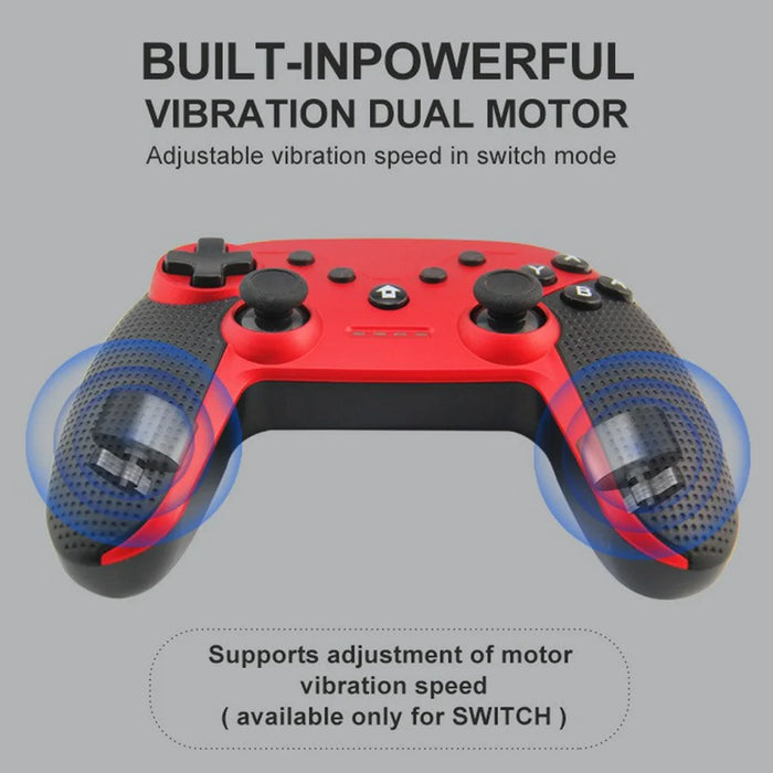 HONSON HS-SW520 Bluetooth-compatible Gamepad NFC 6-Axis Vibration Turbo Game Controller for Nintendo Switch / PC / Android Phone - Black - 7