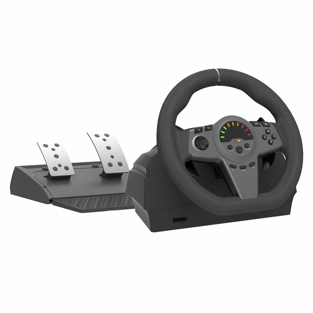 TOPWOLF HS-GT100 Car Steering Wheel Simulation Racing Game Controller + 2 Pedals for Nintendo Switch / Xbox / PS4 / PC - 1