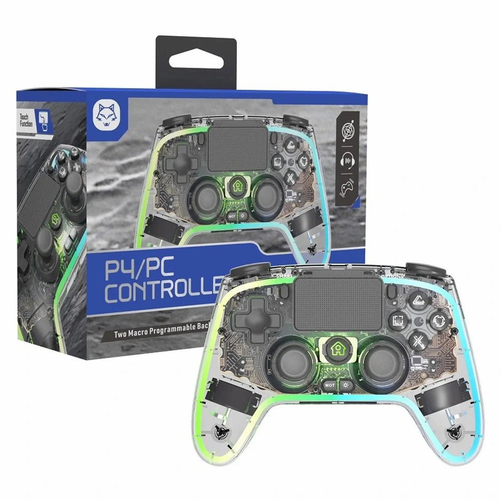 TOPWOLF HS-PS4280 Bluetooth-compatible Gamepad RGB Light 6-Axis Sensor Dual Vibration Game Controller for PS4 / PC - 1