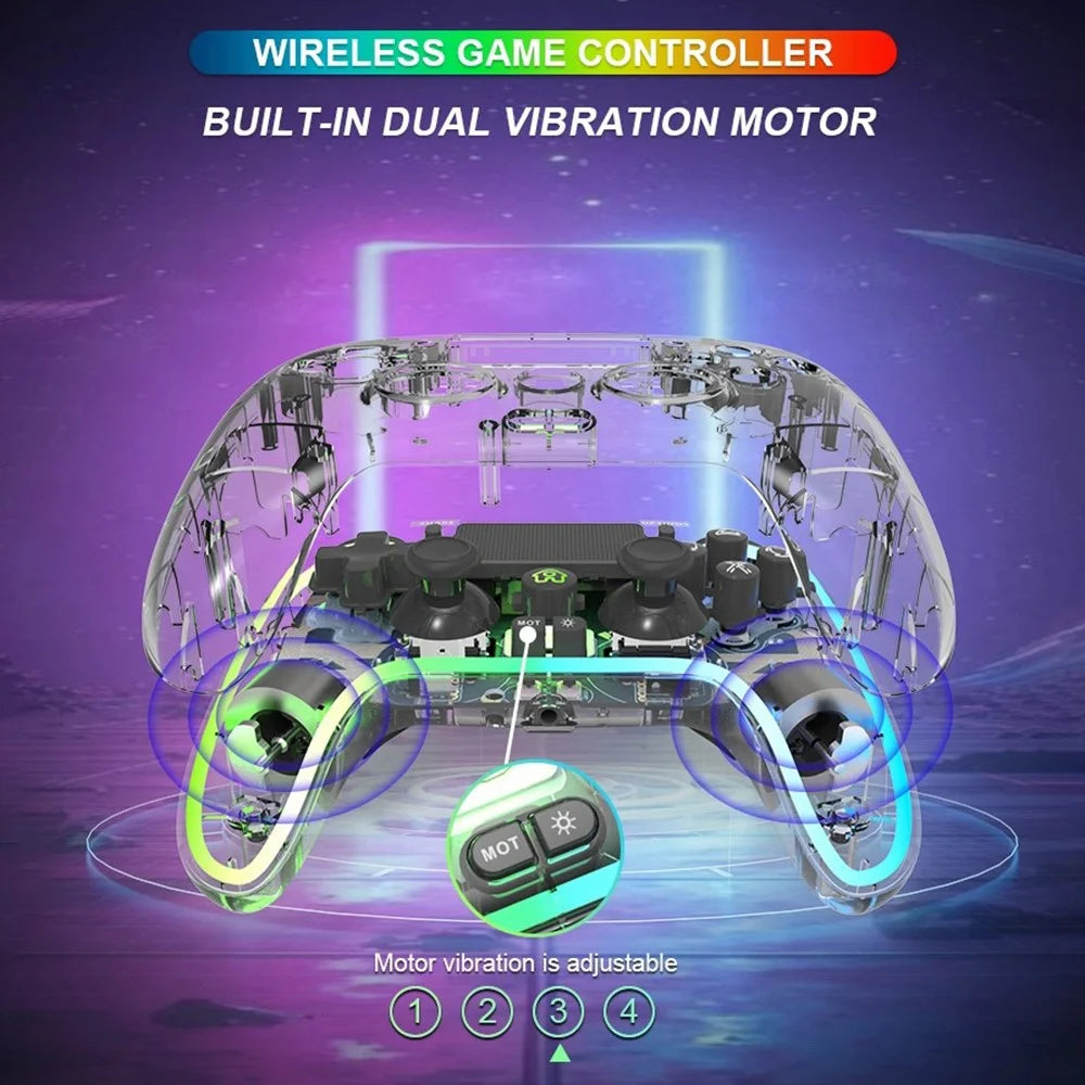 TOPWOLF HS-PS4280 Bluetooth-compatible Gamepad RGB Light 6-Axis Sensor Dual Vibration Game Controller for PS4 / PC - 2